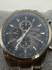 Citizen Eco-drive Radio Controlled Date Black Dial Quartz Silver Ss Bracelet