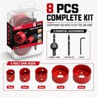 8pcs Hole Saw Kit 1  To 2-1 8  25-54mm  Hole Saw Set In Case With 1pc Mandrels 