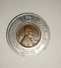 1950 No Mint Mark Lincoln Wheat Penny Good Luck Encased