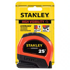 25 Ft  Lever Lock High Visibility Tape Measure