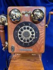 Crosley Retro Vintage  Wood Wall Mount Rotary Style Telephone  Tested Works 