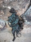 Chinese Bronze Figure Of Kuixing  kui Xing  Diandou Scholar Deity On Dragon Base