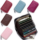 Women Credit Card Holder Rfid Blocking Leather Wallet Mini Card Case With Zipper