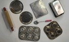 Vintage Lot Children s Play Kitchen Pans Plates Bakeware Toys Lot Aluminum Steel