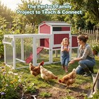 Petscosset Outdoor Chicken Coop  Large Chicken House With Nesting Box  Red