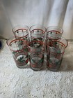 6 Vintage Coca Cola Holly   Berries Christmas Drinking Glasses 6    Tall Libbey