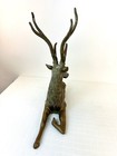 Vintage 1980s Southeast Asian Antique Brass Lying Deer Statue 20  X 20 