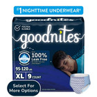  4 Pack  Goodnites Boys Nighttime Bedwetting Underwear  Xl  95-120 Lbs   9 Count