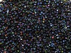 Vintage Antique Czech Glass Seed Beads Metallic Dark Blue Ab Iris 9 0 Cut C11-33