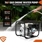 Gasoline Engine Water Pump Gas Powered Water Transfer Pump Kit - 2  7hp 4-stroke