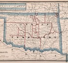 1886 Indian Territory   Oklahoma Country Map Original Antique 12x9