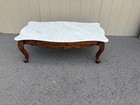 67904 Antique French Carved Coffee Table With Marble Top