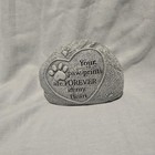 Pet Memorial Garden Stone Paw Prints Forever In My Heart Dog Cat Grave Marker 