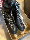 Vintage Silver Skates Men   s Figure Ice Skates Size 11 Black Leather Canada W Box