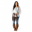 Western Cowhide Leather Fringe Crossbody Bag - Boho Shoulder Bag Purse Handbag