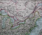 Stielers Hand Atlas  World Map Plate Page No 80 Eastern Usa   Canada 1888