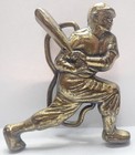 Vintage 1980s Baseball Player Belt Buckle Metal Sports Mancave Decor Figure