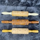 Vintage German Wooden Springerle Rolling Pin Lot Of 3 13 5 