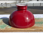 2of2 Antique Vtg 12  Cherry Red Glass Oil Lamp Shade Globe Student Gwtw Art Deco