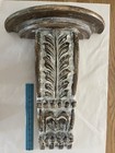 Vintage Hand Carved Wooden Wall Sconce Shelf Three Hands Large 21 5  Table Wood