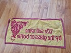 Rare Vintage  we Sell Wine By The Glass Or Bottle  Pub Bar Beer Towel Breweriana