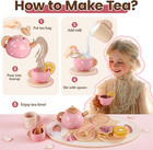 Pretend Play Princess Tea Party Set For 3 4 5 6   Year Old Wooden Kitchen Play F