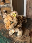 2 Vintage Steiff Mohair Animals Tigers  1 With Button