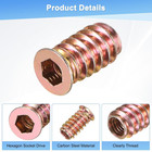 20-pack Threaded Inserts For Wood  M6x20mm Hex Drive Threaded Insert Nuts With A