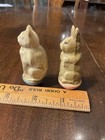 Vintage 1920s-30s Miniature Celluloid Cat   Bunny Rabbit Roly Poly Wobble Toy
