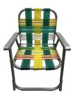 Vintage Child   s Folding Aluminum Webbed Lawn Chair 1960 s Green Yellow