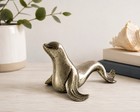 Vintage Silver Tone Sea Lion Seal Figurine Metal Coastal Animal Sculpture 3   