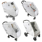 Universal Stroller Rain Cover     Quilted Warmth Ventilated  Reflective Trim White