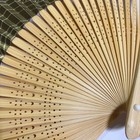 Japanese Folding Fan Gold Mt Fuji Pearl Paper 35 Rib White Bamboo 22 5cm Sensu