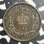1864 Nova Scotia 1 2 Cent Half Cent Lot t2335 Nice 