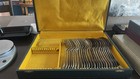 Antique Alfenide French Silver Plate Set 24pc - Sf Hallmark - 12 Service - Boxed