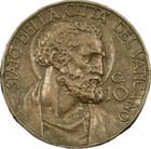 1940 Vatican City 10 Centesimi  km-23  Aluminum-bronze  pius Xii   Scarce E23