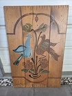 Vtg Pennsylvania Dutch Design Dove   Peacock Folk Art Wood Panel Wall Art 32x21