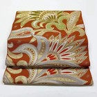 6903  Japanese Vintage Fukuro Obi Belt Kimono Fabric Silk Traditional