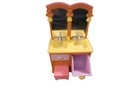Loving Family Fisher Price Double Sink Vanity Mirror Pull Out Drawers Step Stool