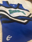 Cheer Cheerleading Shirt With Sharks Logo Blue  White And Black By Chasse
