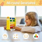 Wooden Counting Toy - 50 Beads Abacus For Kids Math  Cartoon Giraffe Counters   