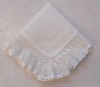 Lovely Vintage Ivory 2  Lace Wedding Hankie Handkerchief 11 