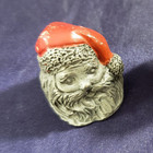 Christmas Thimbles Santa  Mrs Claus  And Merry Christmas  Pewter