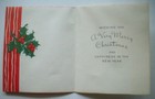 Unused 50 s Holly With Berries  Christmas Vintage Greeting Card  d4 