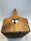 Vintage Wood Carrier Caddy Tote Tool Box Farmhouse Primitive Decor Heart Inserts