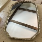 Vtg Large Gold Filigree Mirrored Tray Vanity Dresser Perfume Cosmetics 16 5 X 11