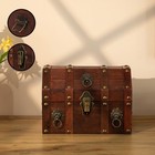 Handmade Pirate Treasure Chest With Latch - Vintage Wooden Storage Trunk And    