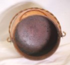 Copper Pot Cauldron Planter Brass Footed Twisted Handle Patina