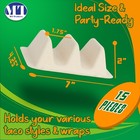 Mt Products Disposable Pulp Fiber Taco Holders 7  X 4 25  X 3 5  - Pack Of 15