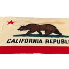 Vintage 1940s California Republic Flag 4x6 Cotton Bunting  Early Bear Design